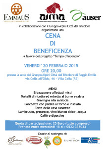 cena di beneficenza per Tempo d'Incontro AIMA Reggio Emilia
