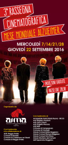 copertina flyer Rassegna Cinematografica Mese Mondiale Alzheimer 2016