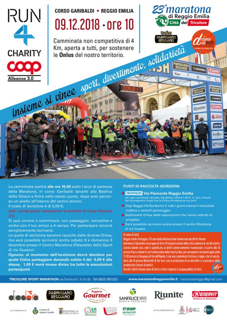 locandina AIMA alla Run4Charity Coop Alleanza 3.= 2018 