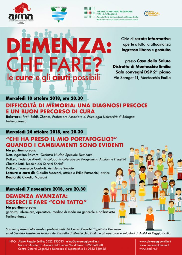 locandina serate informative a montecchio sulla demenza
