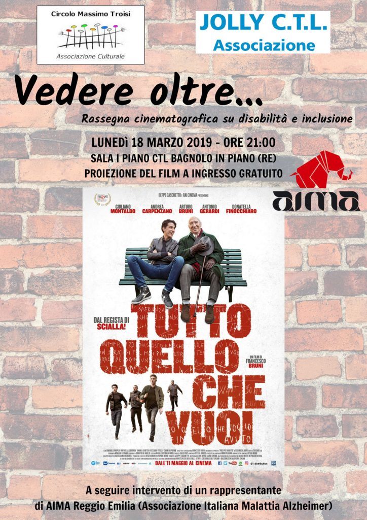 locandina proiezione Tutto quello che vuoi al CTL con AIMA