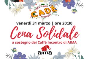 Dettaglio volantino: Cena di beneficenza al Circolo Arci di Cadè per AIMA Reggio Emilia