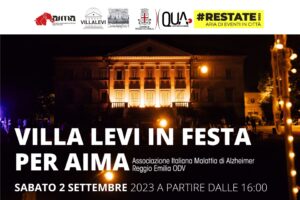 Villa Levi in Festa per AIMA Reggio Emilia ODV sabato 2 settembre 2023 a partire dalle 16:00